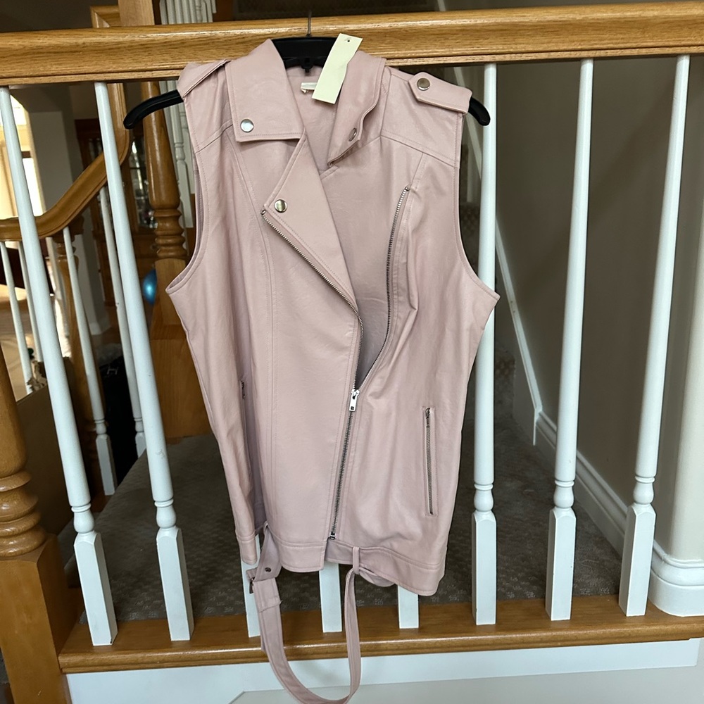 Elodie faux leather moto vest